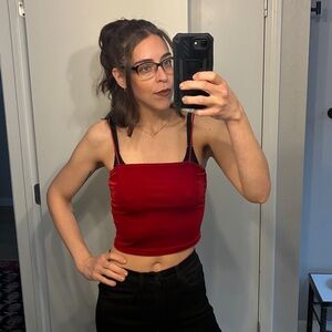 NWOT Red Velvet Camisole Crop Top